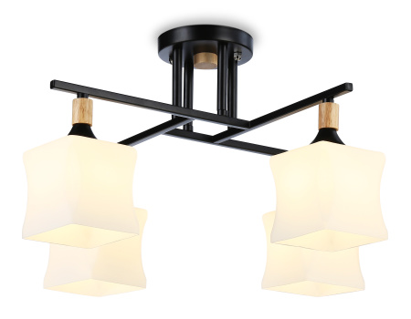 Светильник подвесной TR9497/4 BK/FR черный/белый матовый E27/4 max 40W D495*280 Ambrella Light