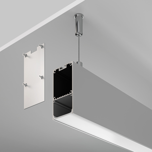 Алюминиевый профиль подвесной-накладной 35x66 Серебро (ALM-3566-S-2M) Technical Maytoni