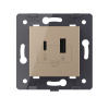 Розетка USB type C+A с блоком питания 36W, цвет золотой (механизм) Livolo