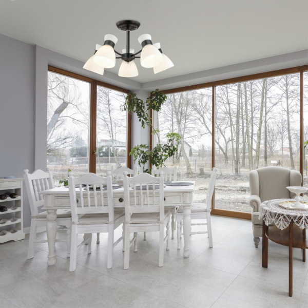 Люстра потолочная E27 5*60W 220V WILMA черный LUMION