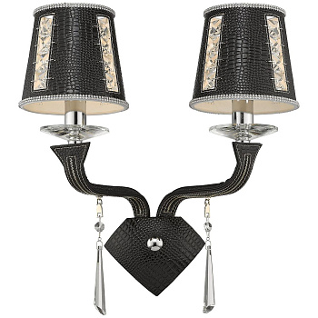 Бра Черный/Черный, Прозрачный E14 2*40Вт WE392.02.021 WERTMARK