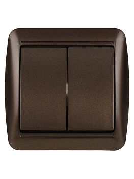 Выключатель 2-кл. открытой установки IP44 10А шоколад "Селигер" TDM