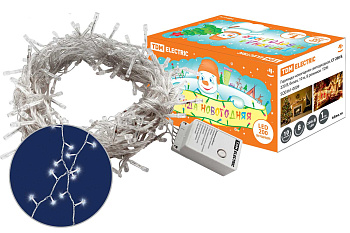 Гирлянда новогодняя светодиодная, СГ 200 Б, 220 В, белая, 10 м, 8 режимов TDM