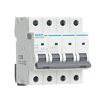 Выключатель автоматический ВА МОД NB8-63M 4П 1А 10кА L без тепл. расцеп. CHINT