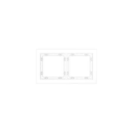 Рамка стеклянная Voltum S70 на 2 поста, (белый, матовый, стекло)