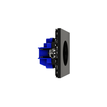 Розетка встраиваемая Voltum S70 с заземлением и защитными шторками, 16А, (черный матовый) Розетка встраиваемая Voltum S70 с заземлением и защитными шторками, 16А, (черный матовый)