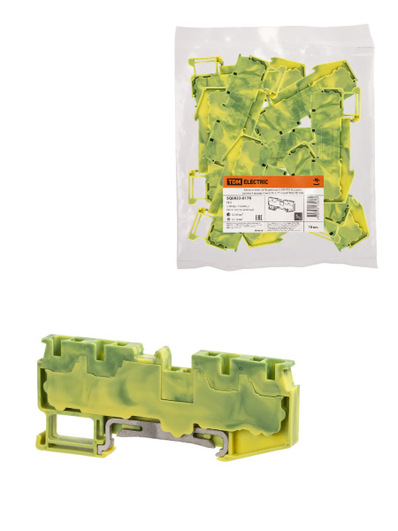 Зажим клеммный безвинтовой ЗКБ PEN быстрого зажима 4 вывода 4 мм2 (Ph-C PT 4-QUATTRO-PE) TDM