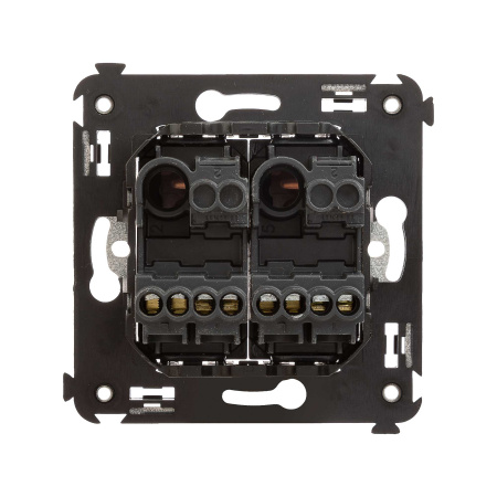 Кнопка двухклавишная в стену, "Avanti", "Закаленная сталь" DKC