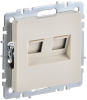 BRITE Розетка компьютерная двойная RJ45 кат.5E РК10-2-БрКр бежевый IEK