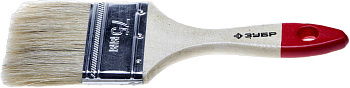 Кисть плоская "УНИВЕРСАЛ-СТАНДАРТ ", натуральная щетина, деревянная ручка, 75мм ЗУБР