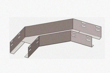 Лоток угловой замковый перфорированный КГЗ 200х85-90 УТ1,5 поворот на 90, горячее цинкование, S1,5
