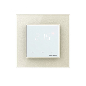 Терморегулятор Welrok LIS для рамки LIVOLO с сенсорным управлением, датчик пола 3 м, цвет белый с жемчужной рамкой