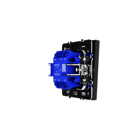 Проходной переключатель встраиваемый Voltum S70 двухклавишный с подсветкой 10А, (графит)