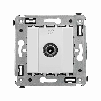 Розетка TV проходная в стену, "Avanti", "Белое облако" DKC