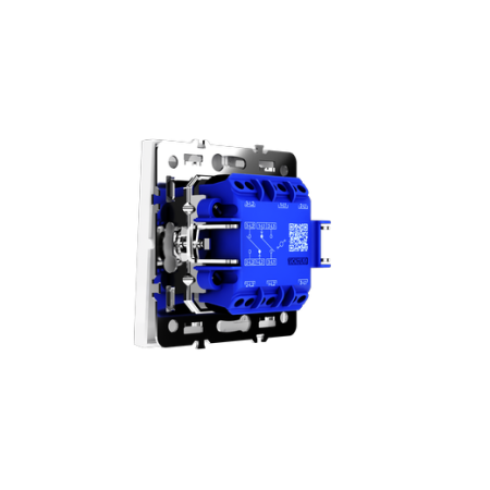 Проходной переключатель встраиваемый Voltum S70 двухклавишный 10А, (белый глянцевый)