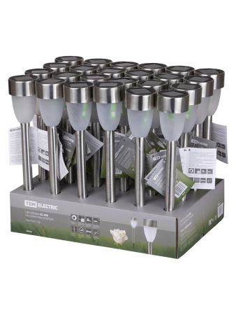 Светильник СС-298 на солнечных батареях, сталь, 5,5х37cм, ДБ, TDM