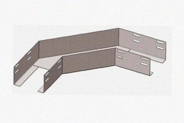 Лоток угловой замковый перфорированный КГЗ 200х110-90 УХЛ1 поворот на 90, горячее цинкование, S1,5