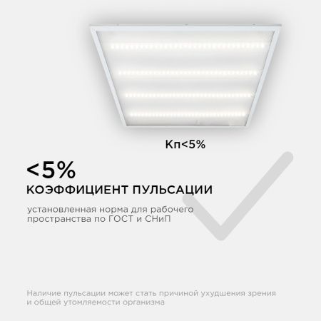 O42-001 Светодиодная панель универсальная, "Армстронг", 36Вт, 230В/50Гц, 3300Лм, 4000К, 595х595х19мм OGM