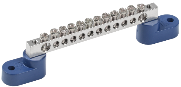 Шина N "ноль" на двух угловых изоляторах с никелевым покрытием ШНИ-6х9-12-У2-С IEK