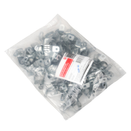 Скоба металлическая двухлапковая d21-22 мм (100 шт) PROxima EKF