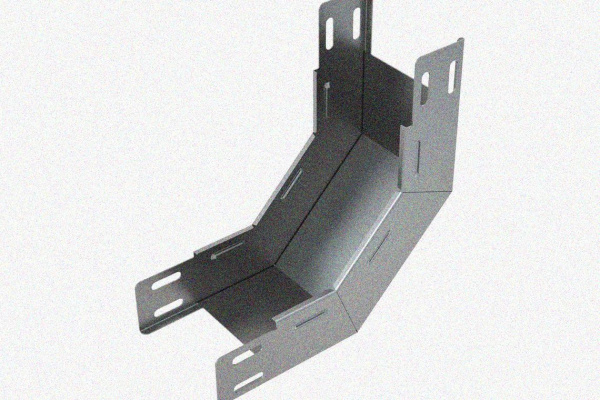 Лоток замковый глухой КПЗГ 200х100-90 УТ1,5 для поворота трассы вверх на 90, оцинкованный лист, S1,5