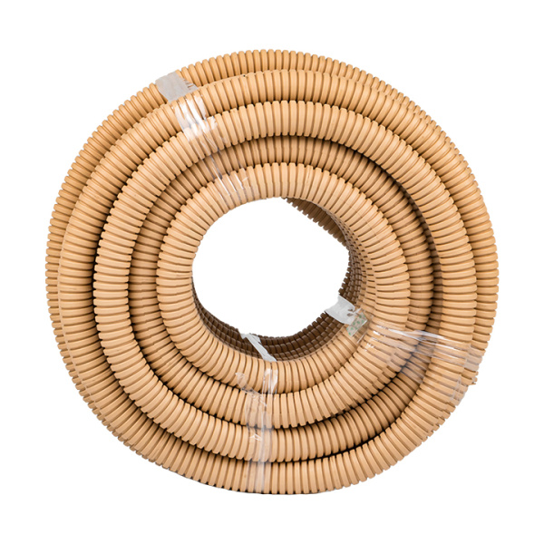 Труба гофр, ПВХ с протяжкой d25 мм (25 м) светлое дерево EKF-Plast