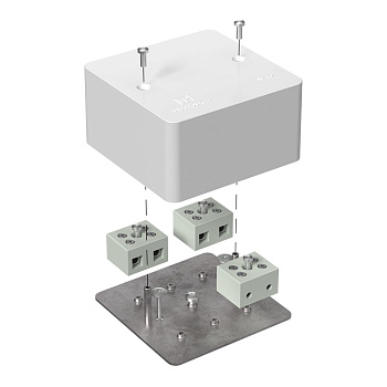 Коробка огнестойкая для кабель-канала 40-0460-FR10.0-6 Е15-Е120 85х85х45 RAL9003 Промрукав (44 шт/уп)