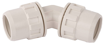 Соединитель "ШиреФит" угловой 45° "штуцер с гайкой - штуцер с гайкой", 32мм ЗУБР