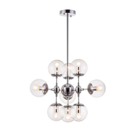 Подвесной светильник 9*E14 60Вт Хром IP20 Richard FR5596PL-09CH Freya