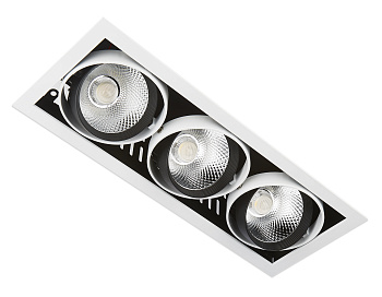 Карданный встраиваемый светодиодный светильник T813 BK/CH 3*12W 4200K Ambrella Light