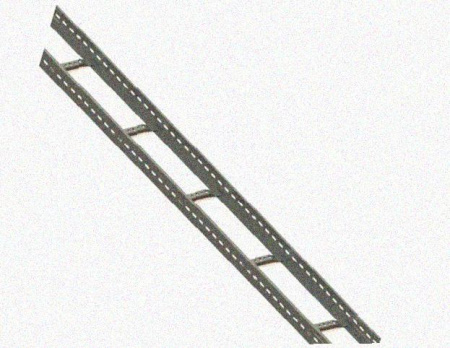 Лоток лестничный КП-НЛ 60х10-45 (Rп600) УХЛ1 для поворота трассы вверх на 45, радиус поворота трассы 600 мм, горячее цинкование, S1,5