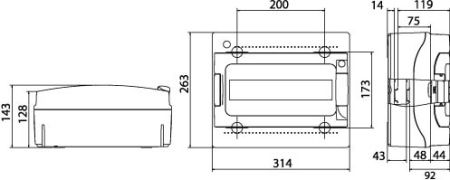 ЩРн-П-12, IP65, серый, с усиленным клеммным блоком 1х87312 DKC