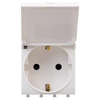 Розетка с крышкой модульная, 2P+E, с з/ш, "Avanti", "Белое облако", 2 модуля DKC