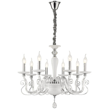 Люстра подвесная Хром, Белый E14 8*40Вт WE173.08.103 WERTMARK