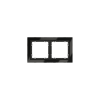 Рамка стеклянная Voltum S70 на 2 поста, (черный, стекло)