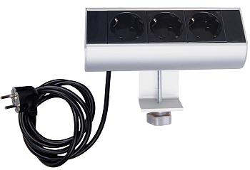 Donel Настольный розеточный блок Ovaledesign в сборе: 3х220V, кабель 3м с вилкой