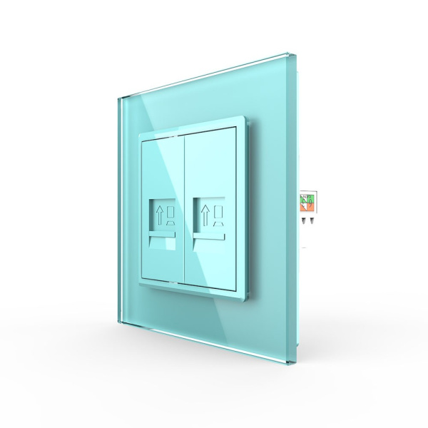 Розетка КОМП RJ-45 двойная Зеленая Livolo Розетка КОМП RJ-45 двойная Зеленая Livolo