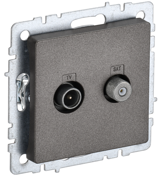 BRITE Розетка двойная TV+SAT РТВ/РСп12-БрТБ темная бронза IEK