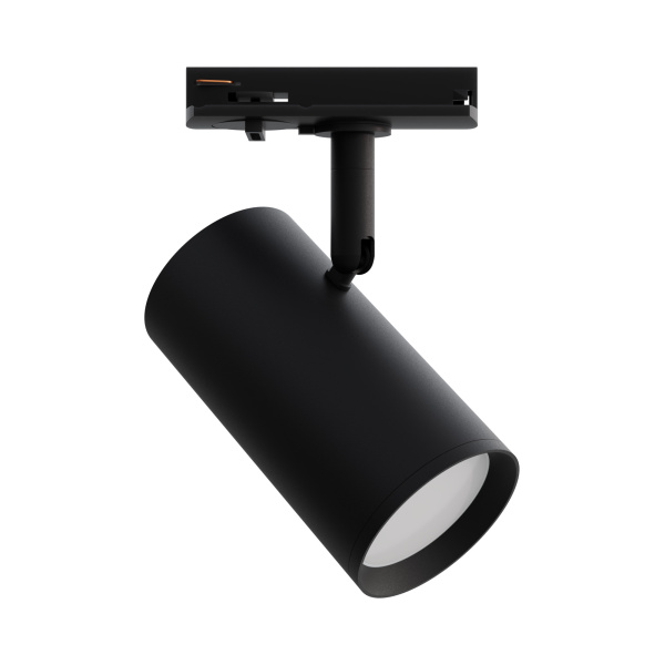 16-76 Светильник трековый, однофазный, под лампу, 230В/50Гц, GU10, max 35Вт, IP20, Φ55х100х130мм, черный, алюминий, с адаптером, лампа в комплект не в