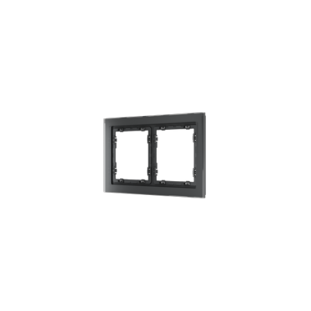 Рамка стеклянная Voltum S70 на 2 поста, (графит, стекло)