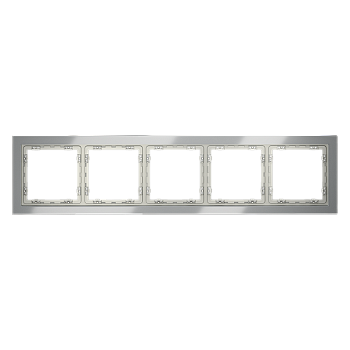 Рамка стеклянная Voltum S70 на 5 постов, (сталь, стекло)