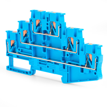 Зажим пружинный, 6-проводной проходной ЗНИ - 2,5, JXB PT 2,5, синий LD579-2-25 STEKKER