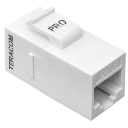 Адаптер проходной TERACOM PRO Cat,6 неэкранированный RJ45-RJ45 тип Keystone белый EKF
