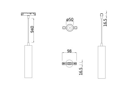 Светильник трековый 13Вт 3000K Белый IP20 Track lamps TR016-2-12W3K-W Technical