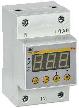 Реле напряжения РН-д однофазное 54мм 63А IEK