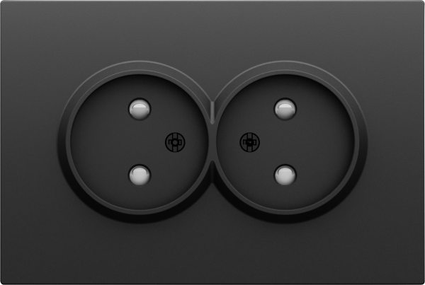 Donel S08 черный графит накладка для розетки 2-й без заземления, со шторками 16A 250 В~,серия DB