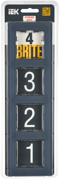 BRITE Рамка 4-мест. РУ-4-2-Бр стекло маренго матовый IEK