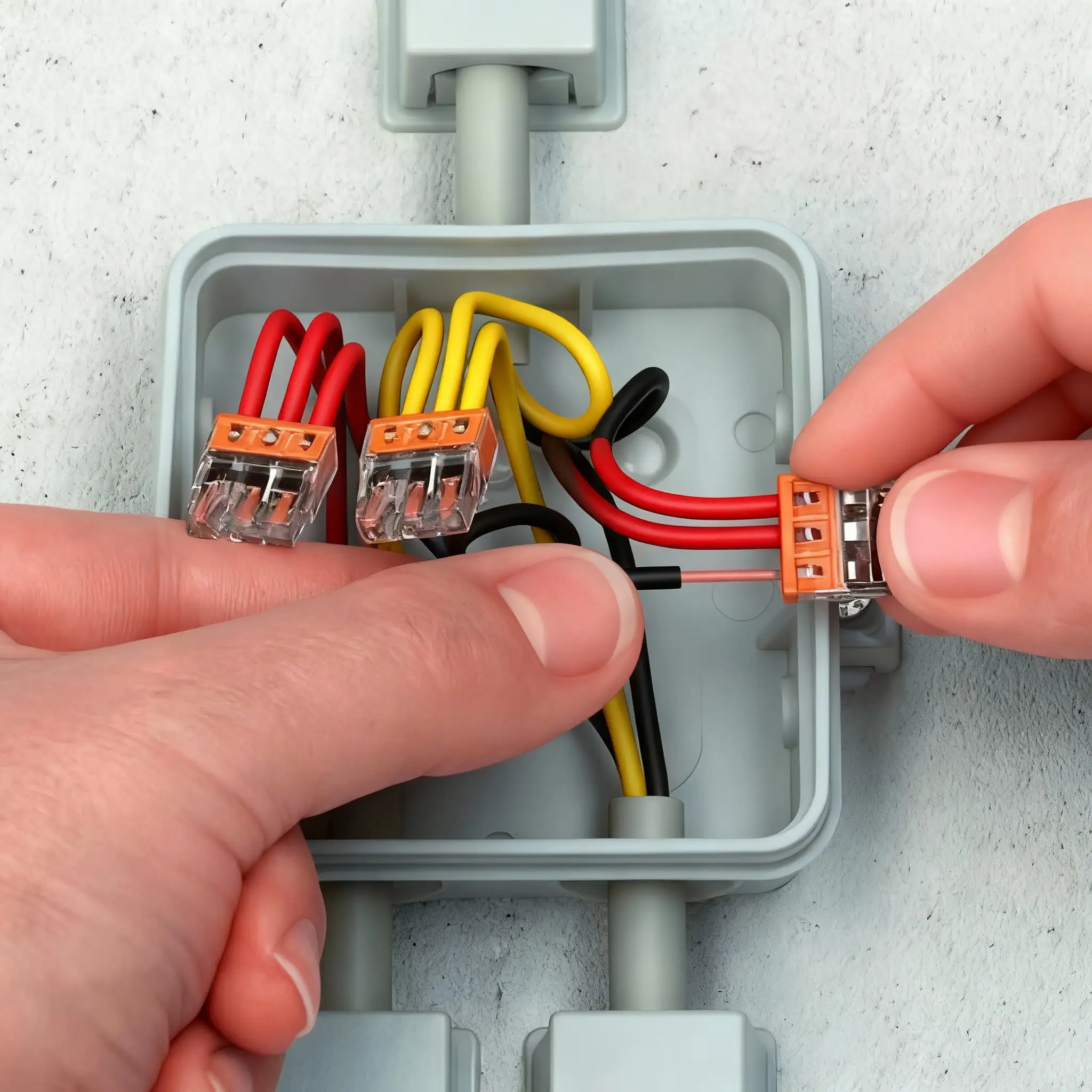 Общий вид распредкоробки и проводов