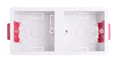 Монтажная квадратная коробка двойная для гипсокартона размер 81х162 наружные габариты (UK) Livolo фото 2