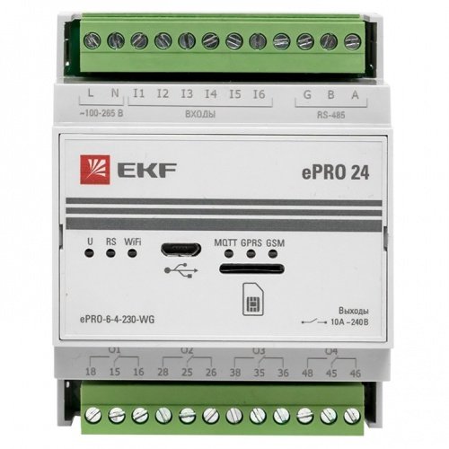 Контроллер базовый ePRO 24 удаленного управления 6вх\4вых 230В WiFi GSM PROxima EKF фото 5